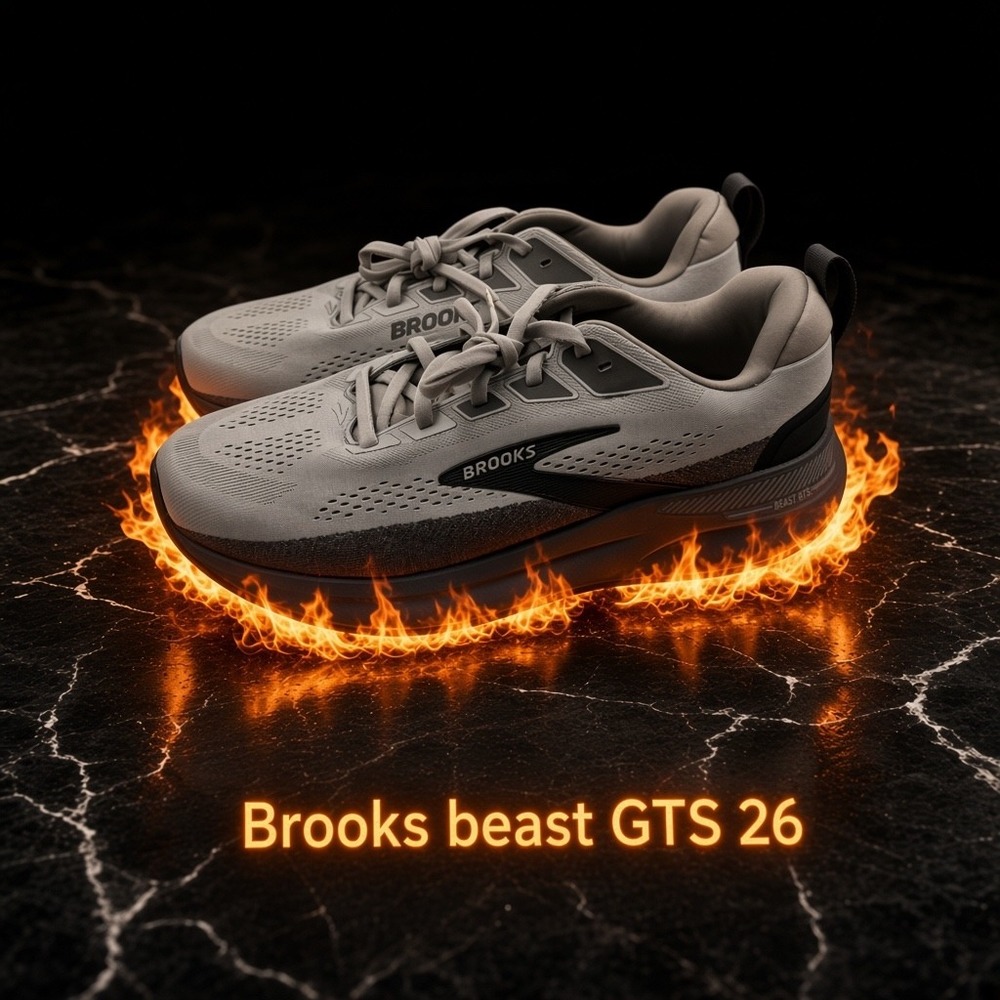 Brooks Beast GTS 26 Mens 14 Extra Wide 4E Grey Black Running Shoes NWOT